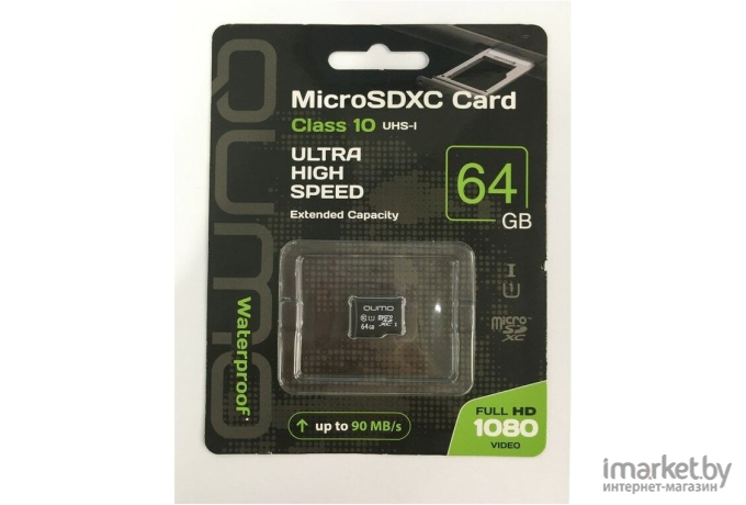 Карта памяти QUMO MicroSDXC 64GB Сlass 10 UHS-I ,3.0 без адаптера SD [QM64GMICSDXC10U1NA]