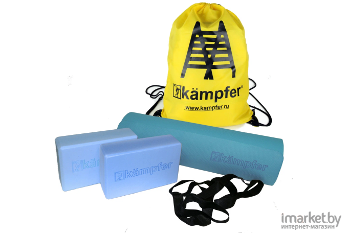 Набор для йоги Kampfer Combo Blue голубой/желтый