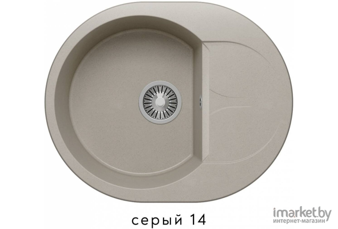 Кухонная мойка Polygran ATOL-620  №14 серый