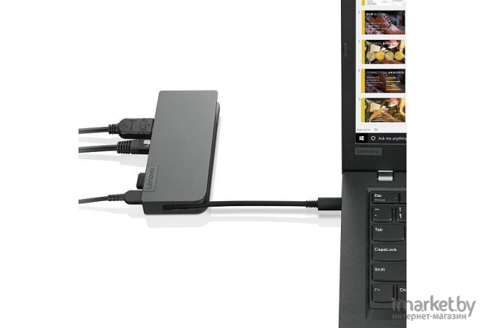 Док-станция для ноутбука Lenovo Powered USB-C Travel Hub [4X90S92381]