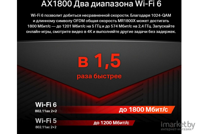 Беспроводной маршрутизатор Mercusys MR1800X