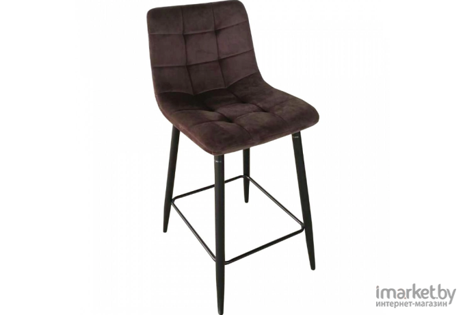 Барный стул Aks Home Mia велюр коричневый HLR49/черный