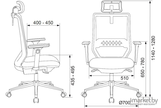 Офисное кресло Бюрократ MC-612N-H TW-01 38-418 черный [MC-612N-H/B/418B]