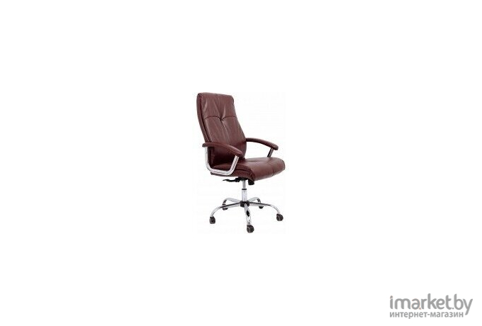 Офисное кресло AksHome Marsel Chrome Eco коричневый бриллиант