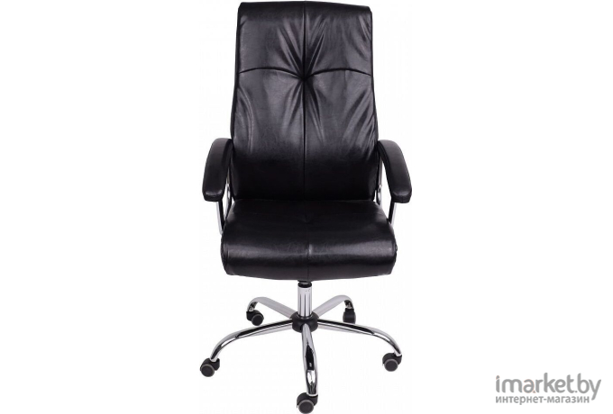 Офисное кресло AksHome Marsel Chrome Eco черный бриллиант