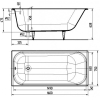 Ванна Универсал Ностальжи-У 160x75 1 сорт, с ножками