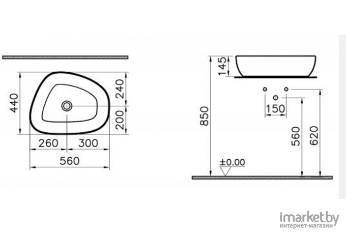 Умывальник Vitra Outline [5991B403-0016]