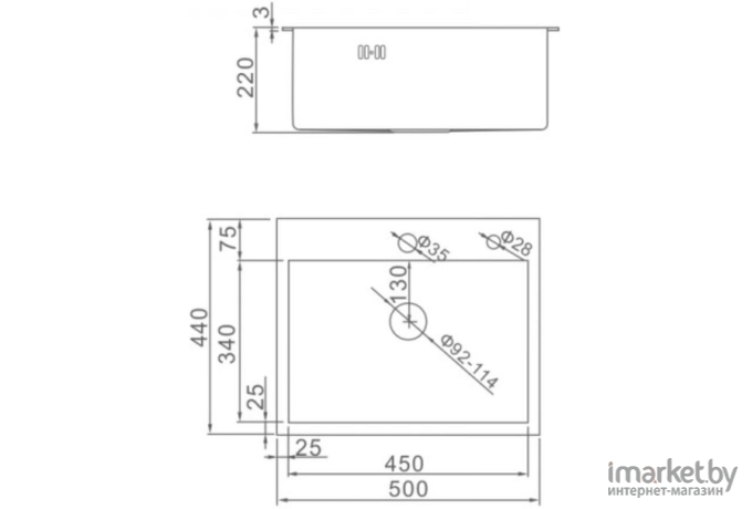 Кухонная мойка Gerhans  K35044B графит