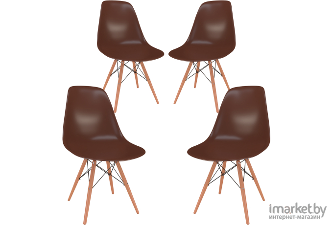 Комплект стульев Loftyhome Acacia Brown 4 шт [VC1001W-Br-4]