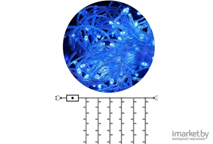 Светодиодный занавес ЕТР LI-270L-1.8х1.5 м дождевой занавес прозрачный провод голубой [31206]