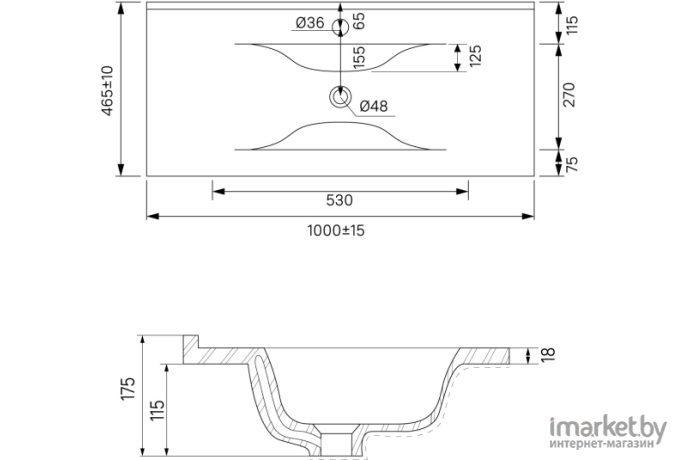 Тумба с умывальником IDDIS OXF10W1i95K