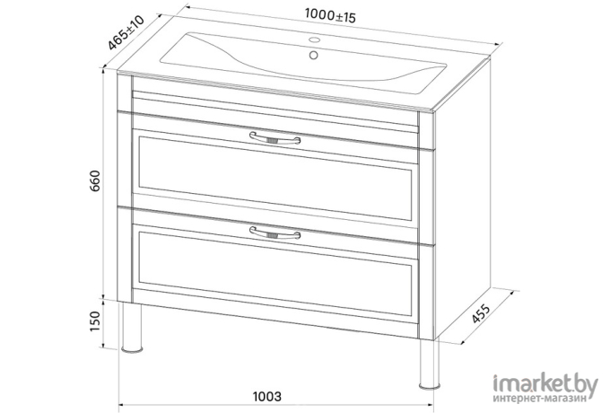 Тумба с умывальником IDDIS OXF10W1i95K