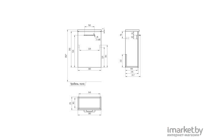 Тумба под умывальник Cersanit Lara 40 [SP-SZ-LARA-CO40/Wh]