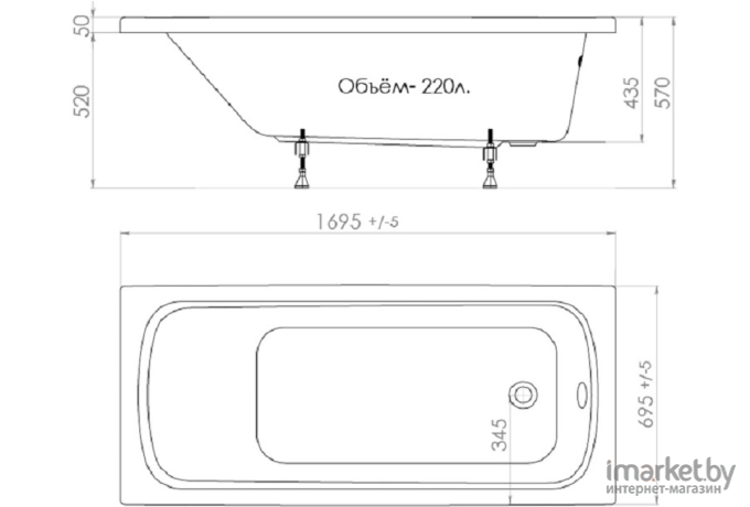 Ванна Triton Стандарт 170х75 [Н0000099507]