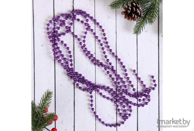 Новогоднее украшение Зимнее волшебство Гирлянда-бусы Шарики 2.7м 2371376 фиолетовый