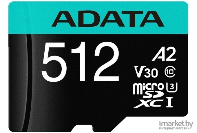 Карта памяти A-Data MICRO SDXC 512GB W/AD [AUSDX512GUI3V30SA2-RA1]