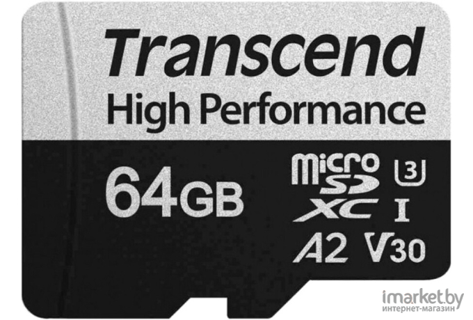 Карта памяти Transcend 64GB UHS-I U3 microSD w/ adapter  A2 Ultra Performance [TS64GUSD340S]