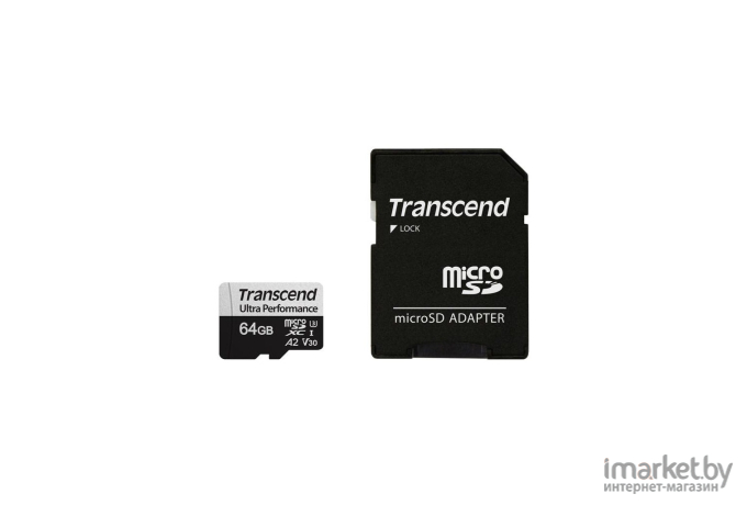 Карта памяти Transcend 64GB UHS-I U3 microSD w/ adapter  A2 Ultra Performance [TS64GUSD340S]