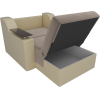 Кресло-кровать Лига Диванов Сенатор 80 велюр/экокожа коричневый/бежевый (106503)