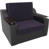 Кресло-кровать Лига Диванов Сенатор 80 велюр/экокожа фиолетовый/черный (106505)
