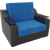 Кресло-кровать Лига Диванов Сенатор 60 велюр/экокожа голубой/черный (105467)