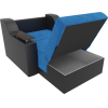 Кресло-кровать Лига Диванов Сенатор 60 велюр/экокожа голубой/черный (105467)