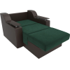 Кресло-кровать Лига Диванов Сенатор 60 велюр/экокожа зеленый/коричневый (105468)