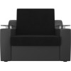 Кресло-кровать Лига Диванов Сенатор 60 велюр/экокожа черный/черный (105472)