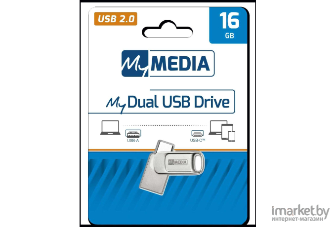 Usb flash MyMedia 16GB  FlashDrive MyDual [69265]
