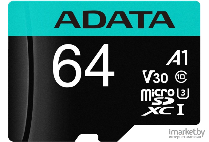 Карта памяти A-Data MICRO SDXC 64GB [AUSDX64GUI3V30SA2-RA1]