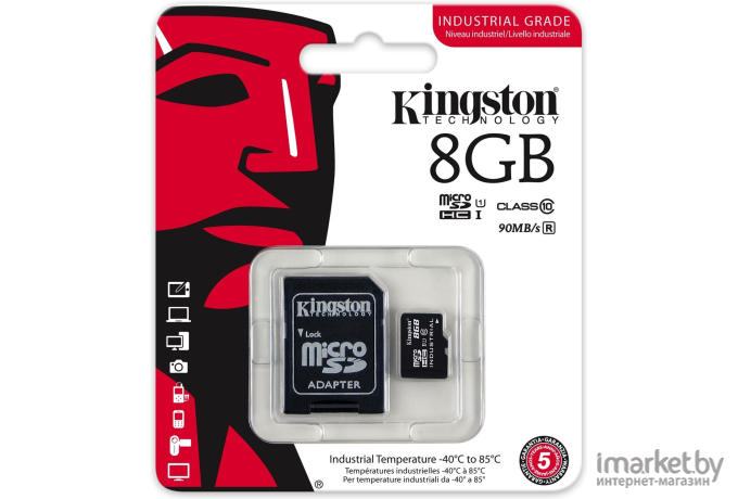 Карта памяти Kingston microSDHC 8Gb Class10 [SDCIT2/8GB]