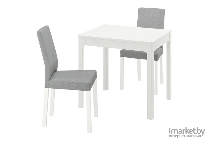 Обеденная группа Ikea ЭКЕДАЛЕН/КЭТТИЛ белый/светло-серый [194.288.13]