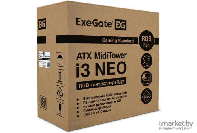 Корпус для компьютера ExeGate i3 Neo ATX Без БП Black [EX289023RUS]