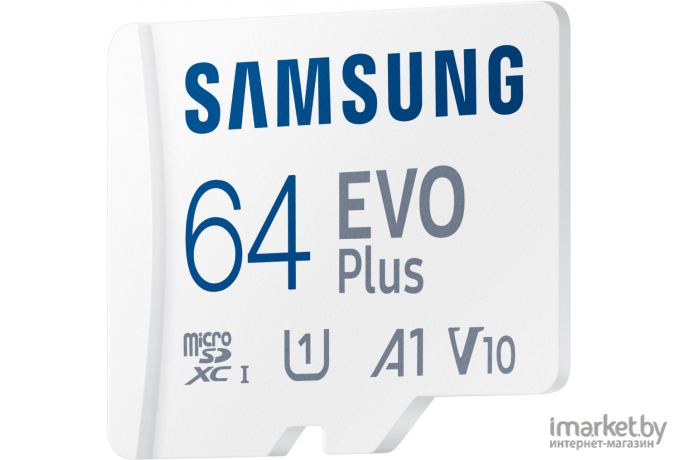 Карта памяти Samsung microSDXC 64Gb EVO+ Class 10 UHS-I U3 + SD Adapter [MB-MC64KA/RU]