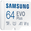 Карта памяти Samsung microSDXC 64Gb EVO+ Class 10 UHS-I U3 + SD Adapter [MB-MC64KA/RU]