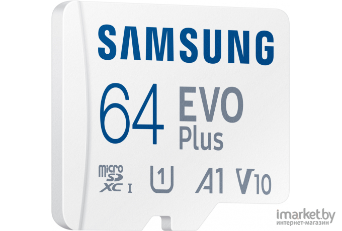 Карта памяти Samsung microSDXC 64Gb EVO+ Class 10 UHS-I U3 + SD Adapter [MB-MC64KA/RU]