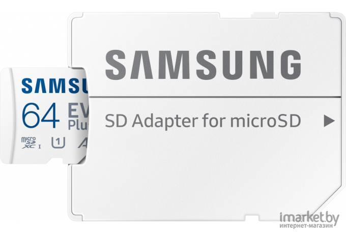 Карта памяти Samsung microSDXC 64Gb EVO+ Class 10 UHS-I U3 + SD Adapter [MB-MC64KA/RU]