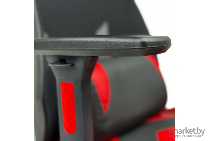 Офисное кресло AksHome Dynamit, экокожа/ткань-сетка черный/красный