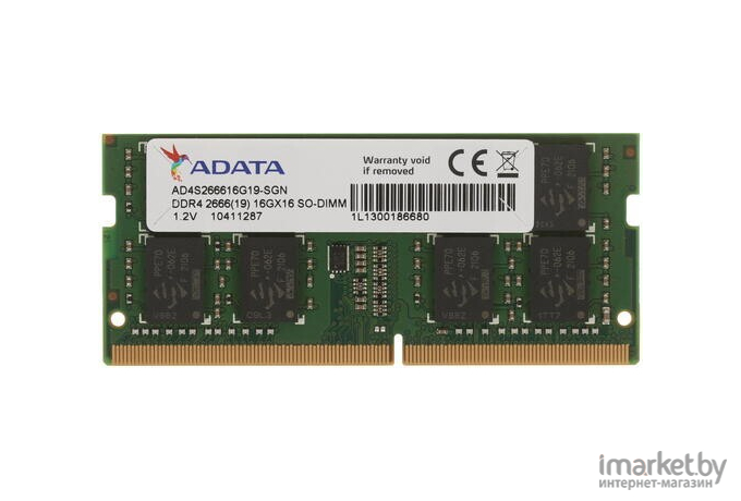Оперативная память A-Data SODIMM 16GB PC21300 DDR4 SO [AD4S266616G19-SGN]