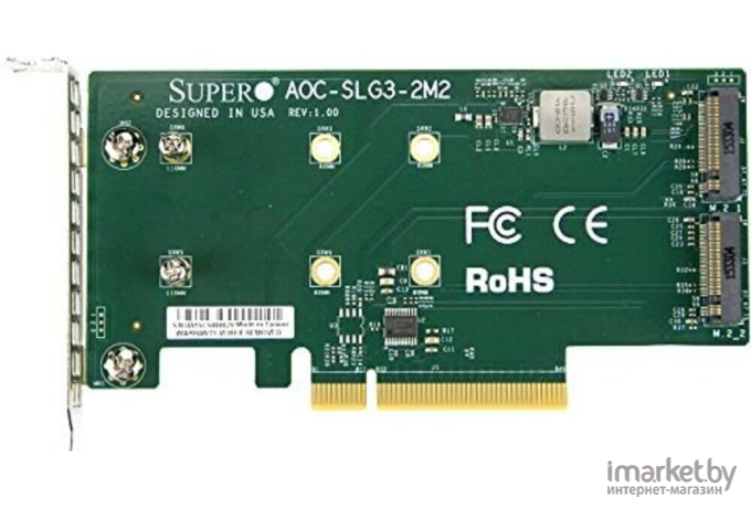 Сетевой контроллер Supermicro AOC-SLG3-2M2-O