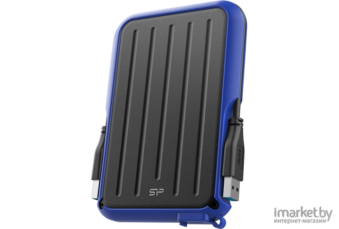 Внешний жесткий диск HDD Silicon-Power External 1.0Tb Armor A66 черный/синий [SP010TBPHD66SS3B]