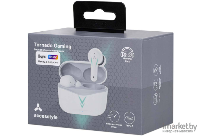 Наушники AccesStyle Tornado Gaming White