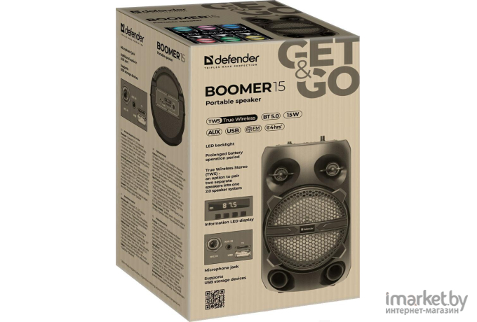 Портативная акустика Defender Boomer 15 [65015]