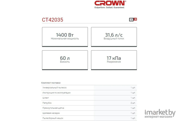 Пылесос CROWN CT42035