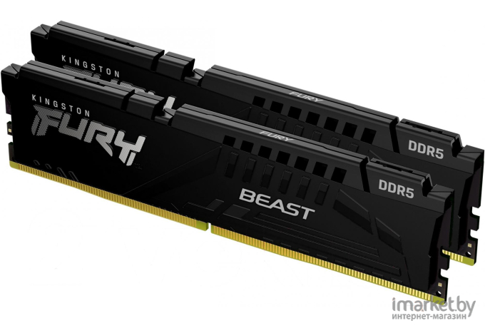 Оперативная память Kingston Fury Beast DDR 5 DIMM 32Gb PC41600 Black [KF552C40BBK2-32]