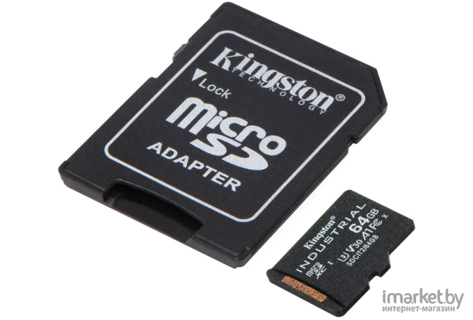 Карта памяти Kingston microSDHC 64Gb Class10 с адаптером [SDCIT2/64GB]