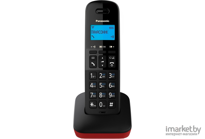 Радиотелефон DECT Panasonic KX-TGB610RUR черный/красный