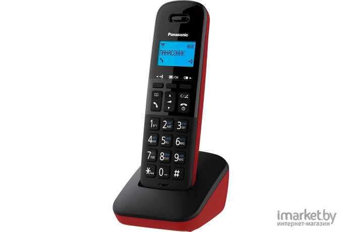 Радиотелефон DECT Panasonic KX-TGB610RUR черный/красный