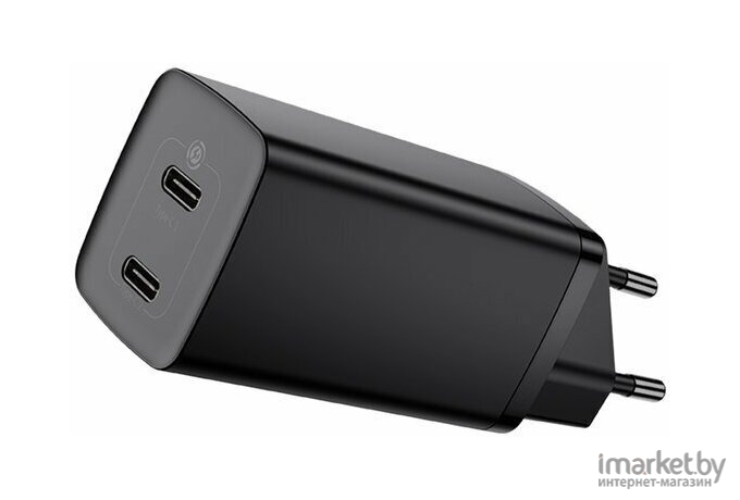 Сетевое зарядное устройство Baseus CCGAN2L-E01 GaN2 Lite Quick Charger 2xType-C 65W Black