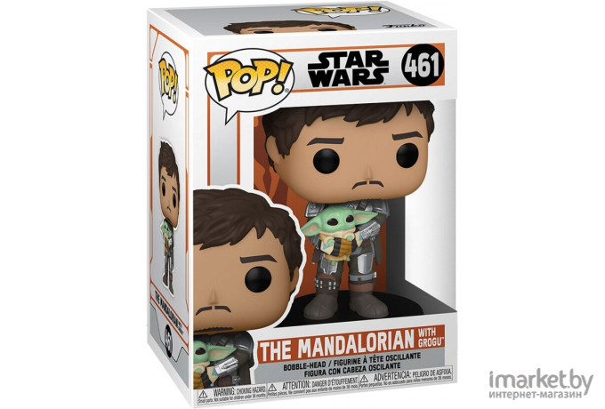 Игрушка Funko POP! Bobble Star Wars Mandalorian Mandalorian with Grogu 54525 [Fun25491302]